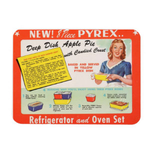Deep Dish Apple Pie Recipe Vintage Pyrex Magnet