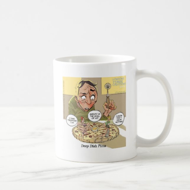 Deep Dish Pizza Funny Philosophical Coffee Mug (Right)