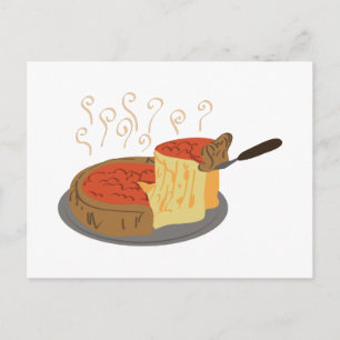 Deep Dish Pizza Postcard