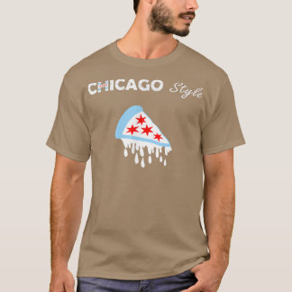 Deep Dish The Chicago Flag As Pizza  T-Shirt
