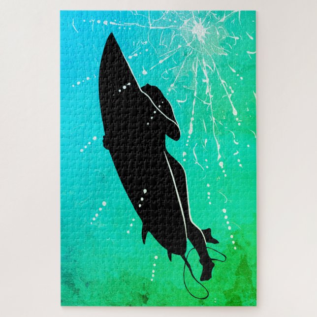 Deep Dive – Surfer's Underwater Journey Jigsaw Puzzle (Vertical)