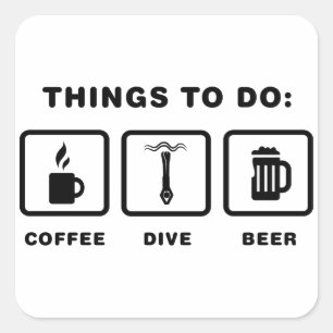 Deep Diving Square Sticker