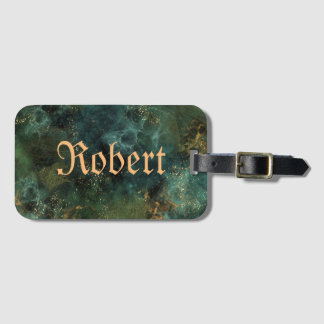 Deep Emerald Elegant customisable Name Luggage Tag