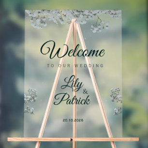 Deep emerald Green baby's breath  Acrylic Sign