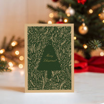 Deep Evergreen Christmas Botanical 