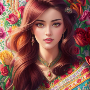 Deep Feelings of Love with Roses and Tulips -  Cushion