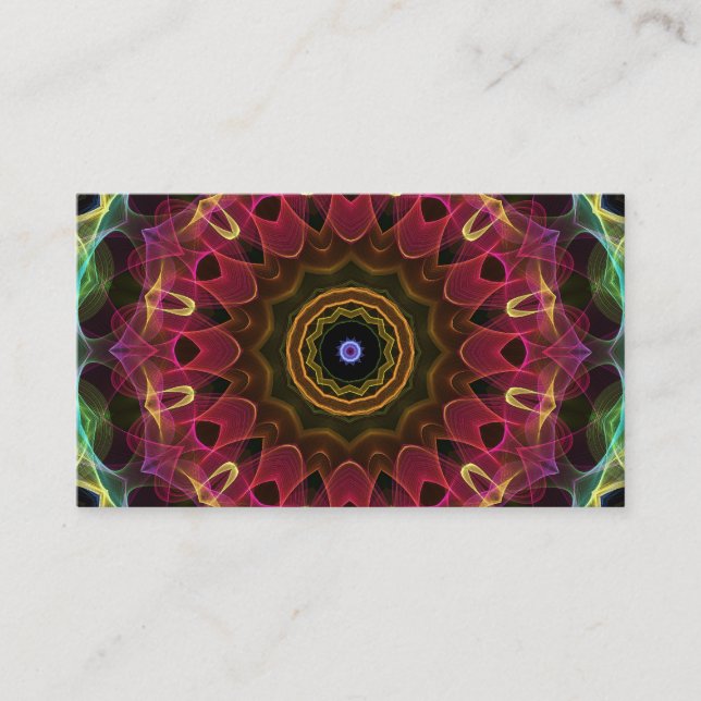 Deep Flower with Leaves Business Card (Front)
