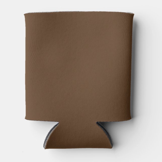 Deep Forest Brown Solid Colour Can Cooler (Front)