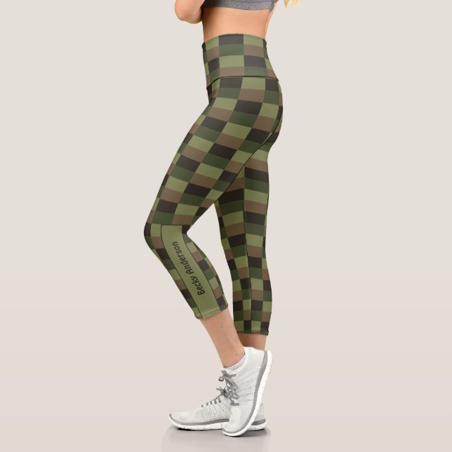 Deep Forest Colour Combination Capri Leggings (Left)