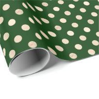 Deep Forest Green and Golden Dot Patterned
