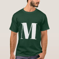 Deep Forest Green Initial Letter Monogram Modern