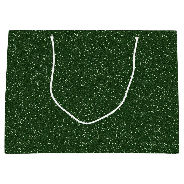 Deep Forest Green Sparkle Glitter Large Gift Bag (Front)