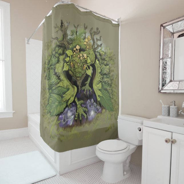 Deep Forest Magic Shower Curtain (In Situ)