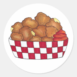 Deep Fried Cheese Curds Minnesota Wisconsin Food  Classic Round Sticker