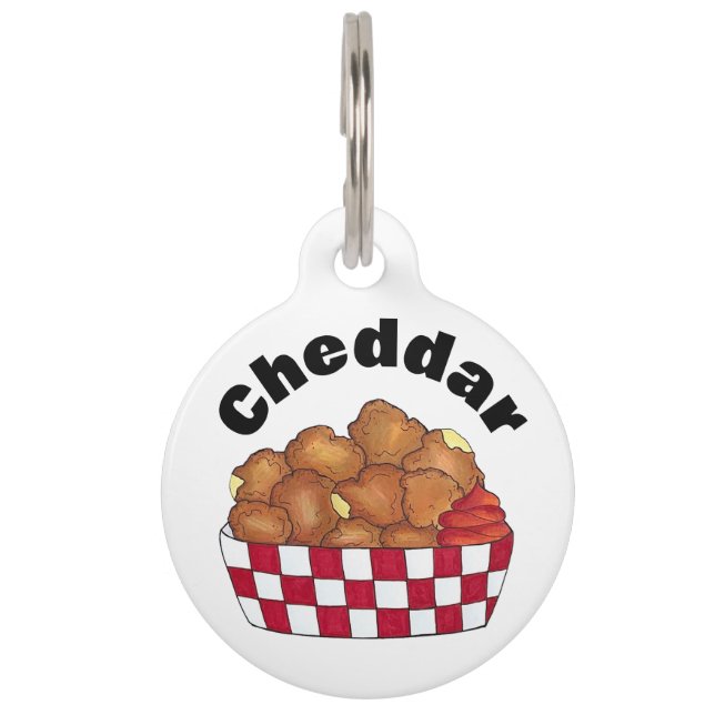 Deep Fried Cheese Curds Minnesota Wisconsin Food Pet Tag (Front)