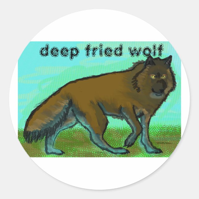 Deep fried wolf sticker (Front)