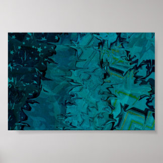 Deep Green Abstract Art Poster