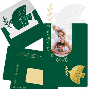 Deep Green, Butter Yellow & Gold Christmas Photo
