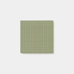Deep Green Chequered Pattern Elegant Grid Design  Post-it Notes