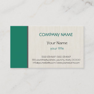 Deep green-cyan turquoise professional elegant business card