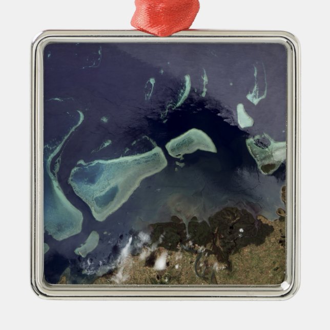 Deep green forest on land metal tree decoration (Front)