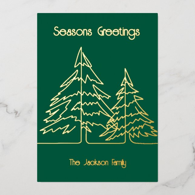 Deep Green & Gold Graphic Christmas Tree Minimal   (Front)