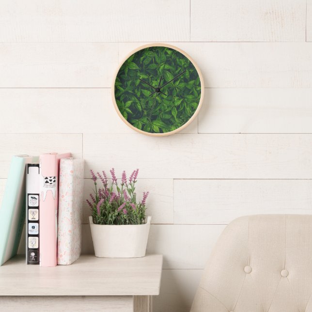 Deep Green Leaves  Clock (Reading Room)