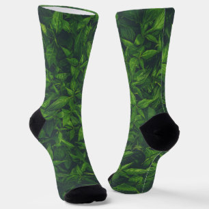 Deep Green Leaves  Socks