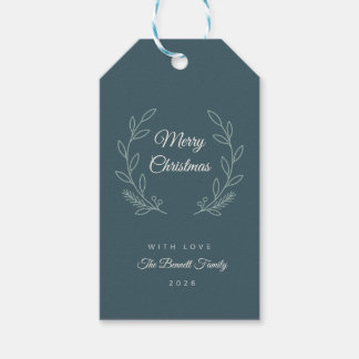 Deep Green Olive Christmas Gift Tags