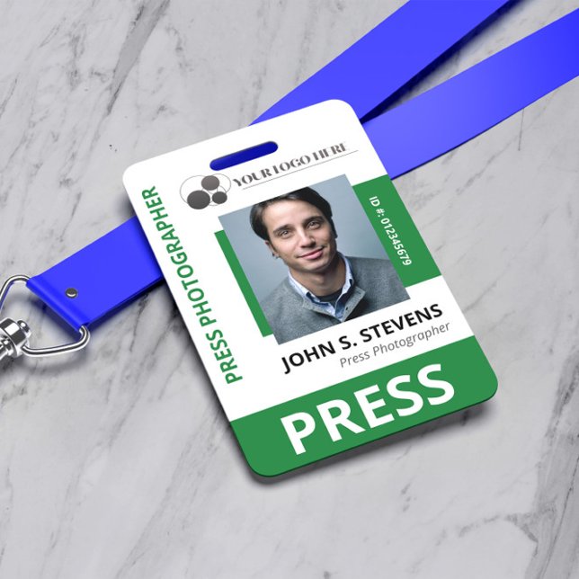 Deep Green Photo & Logo Press ID ID Badge (Creator Uploaded)