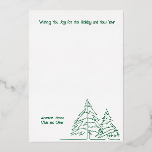 Deep Green Silver Graphic Christmas Tree Minimal
