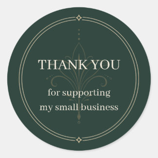 Deep Green Small Business Thank You Sticker