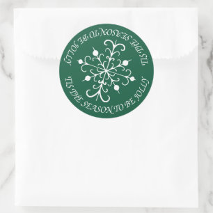 Deep Green Snowflake Stickers