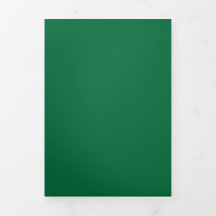 Deep Green Solid Background   Minimalist Design Tri-Fold Invitation