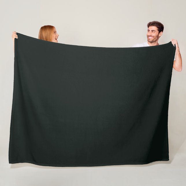 Deep Green Solid Plain Color Fleece Blanket (In Situ)
