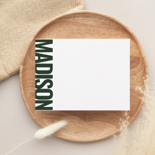 Deep Green Vertical Big Name Bold Typography Card