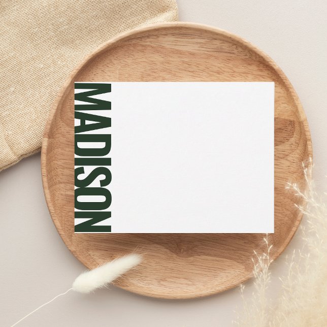 Deep Green Vertical Big Name Bold Typography Card (Creator Uploaded)