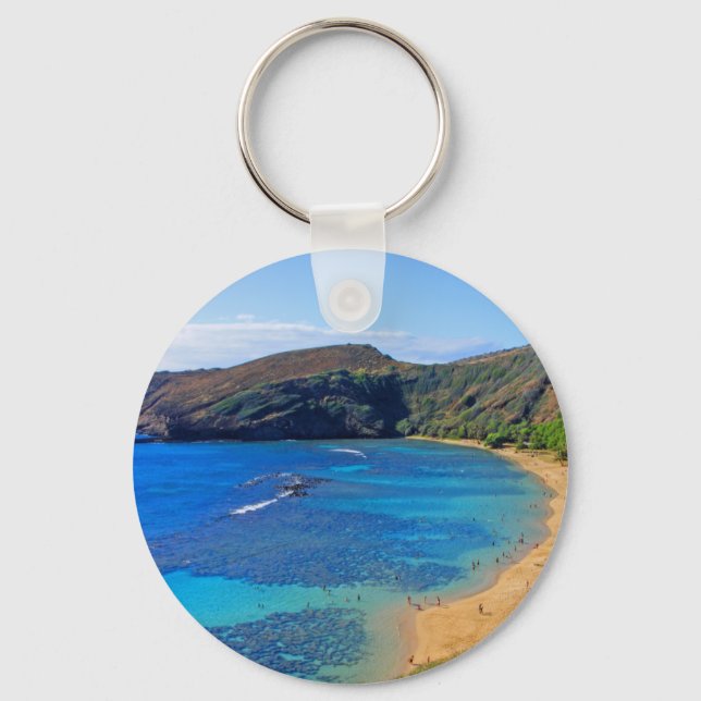 Deep Hanauma Bay, Honolulu, Oahu Key Ring (Front)