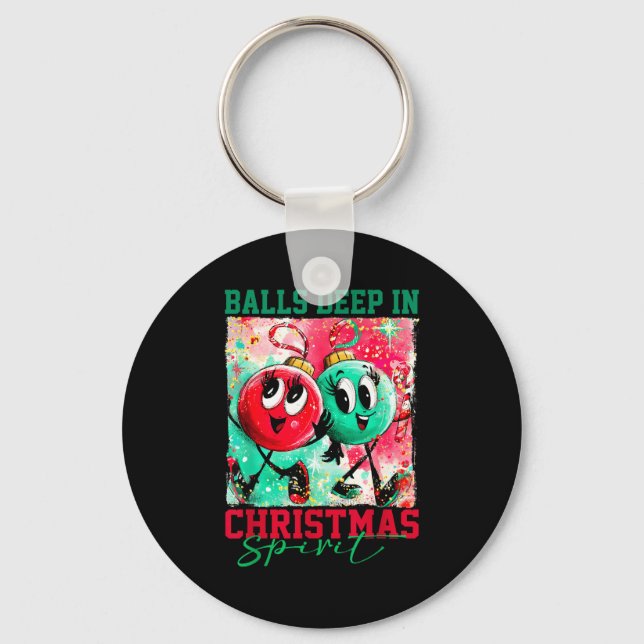 Deep In Christmas Srit Christmas Humorous Festive  Key Ring (Front)