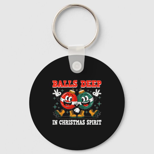 Deep In Christmas Srit Christmas Humorous Festive  Key Ring (Front)