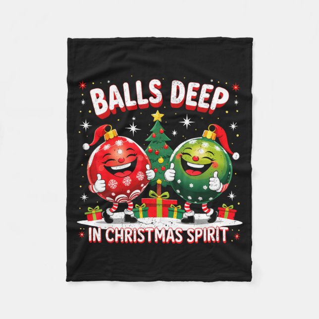 Deep In Christmas Srit Funny Ornament  Fleece Blanket (Front)