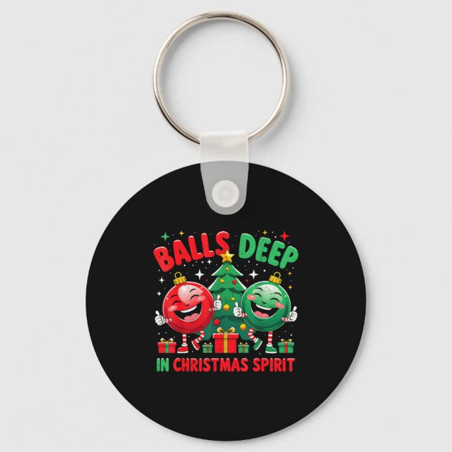 Deep In Christmas Srit Funny Ornament  Key Ring (Front)