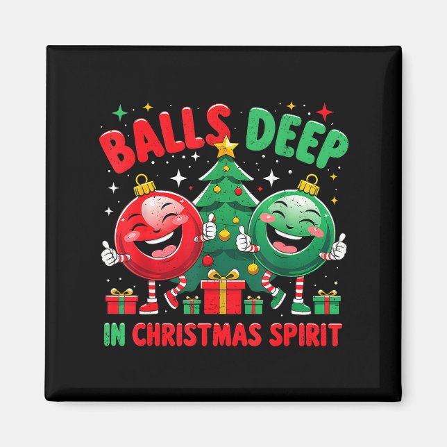 Deep In Christmas Srit Funny Ornament  Magnet (Front)