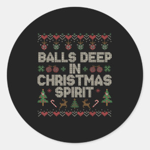 Deep In The Christmas Srit Couple Matching Christm Classic Round Sticker