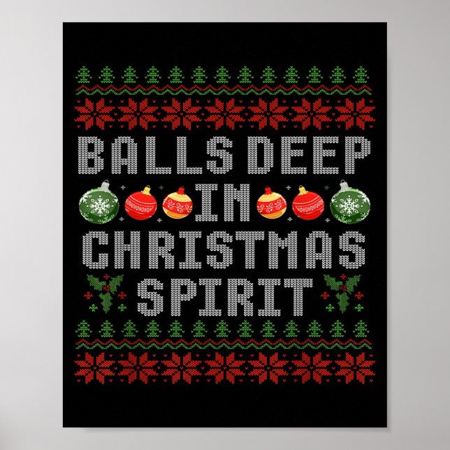 Deep In The Christmas Srit Couples Ugly Matching  Poster (Front)