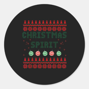 Deep In The Christmas Srit Matching Couples Ugly Classic Round Sticker