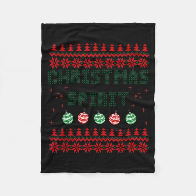 Deep In The Christmas Srit Matching Couples Ugly  Fleece Blanket (Front)