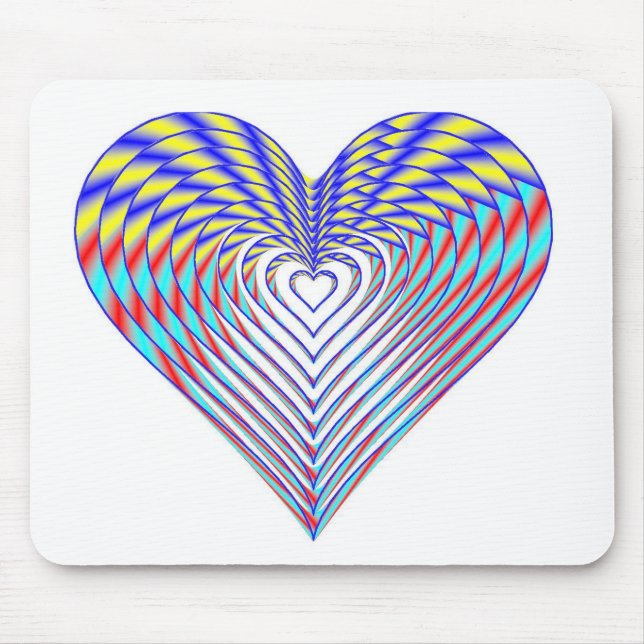 Deep in the Rainbow Heart Mouse Pad (Front)