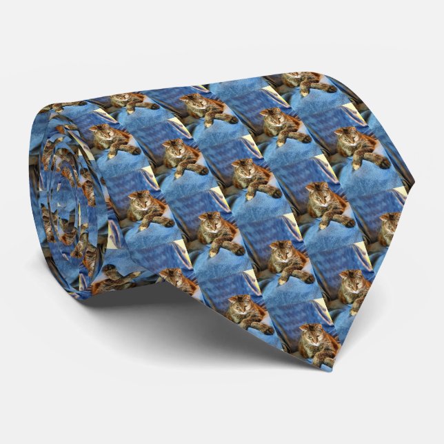 DEEP IN THOUGHT KITTY   TIE (Rolled)