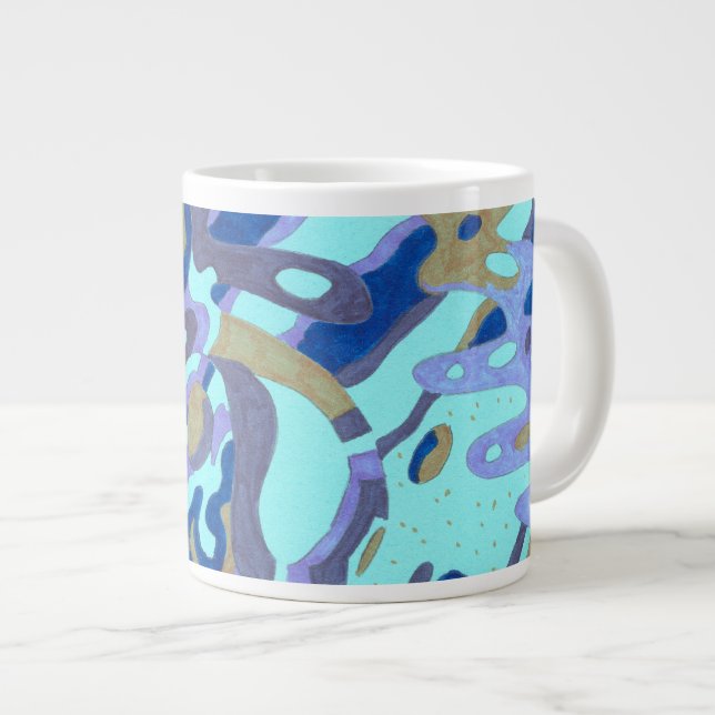 "Deep is the Ocean" Original Abstract Large Coffee Mug (Front Right)